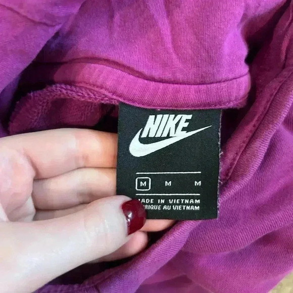 Nike Pink Raglan Pullover Hoodie Athleisure Sports Workout Running Size M - Picture 3 of 4